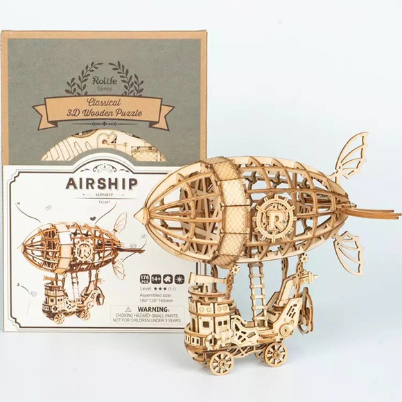 DIY Puzzle Airship 3D Wooden Puzzle by Robotime - Picture 3 of 6
